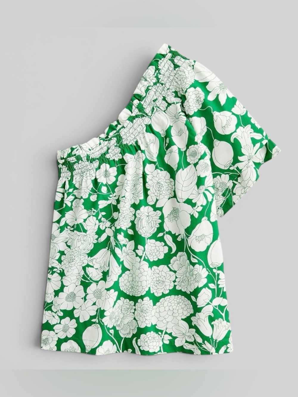 J.Crew Smocked one-shoulder top in Kelly floral Size S NWT - Picture 2 of 7